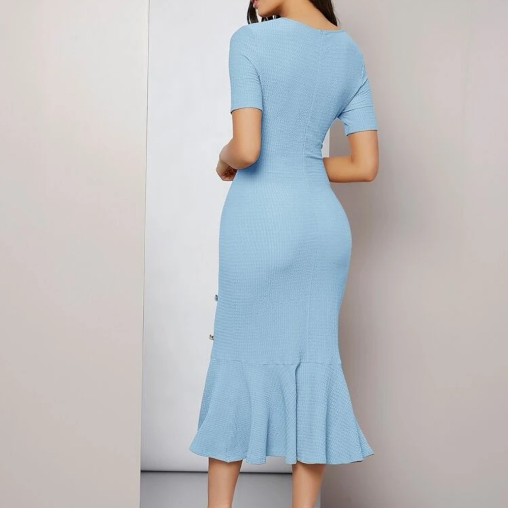 Light Blue Pearl Dress - Picture 2 of 4